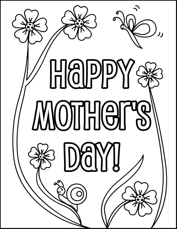 Happy Mothers Day Coloring Page