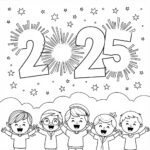 Happy New Year 2025 Coloring Pages Printable Free Download The Lucky