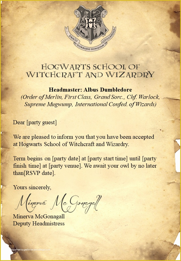editable harry potter invitation template