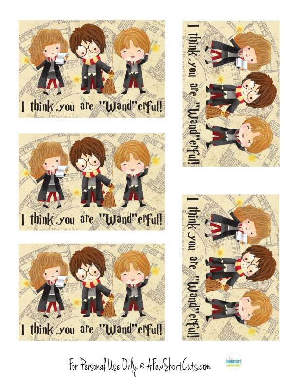 Harry Potter Printable Valentines A Few Shortcuts