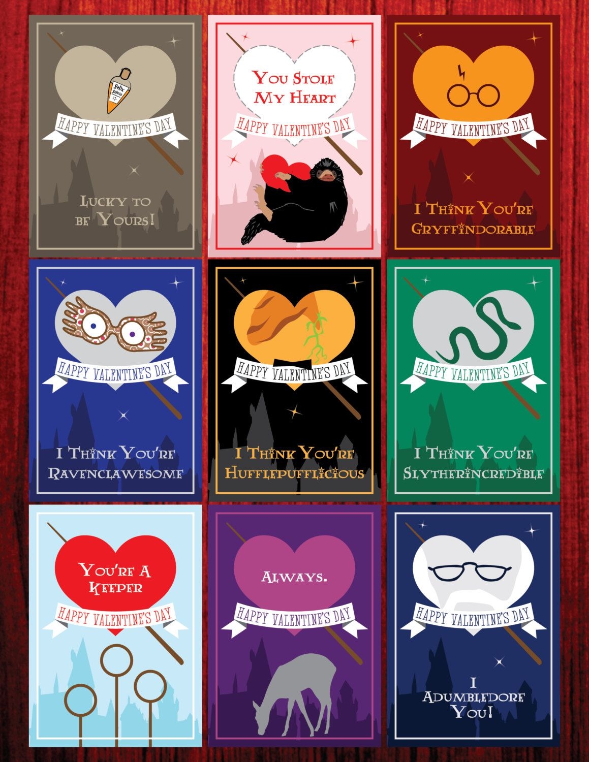 Harry Potter Valentines Cards Printable Printable Word Searches