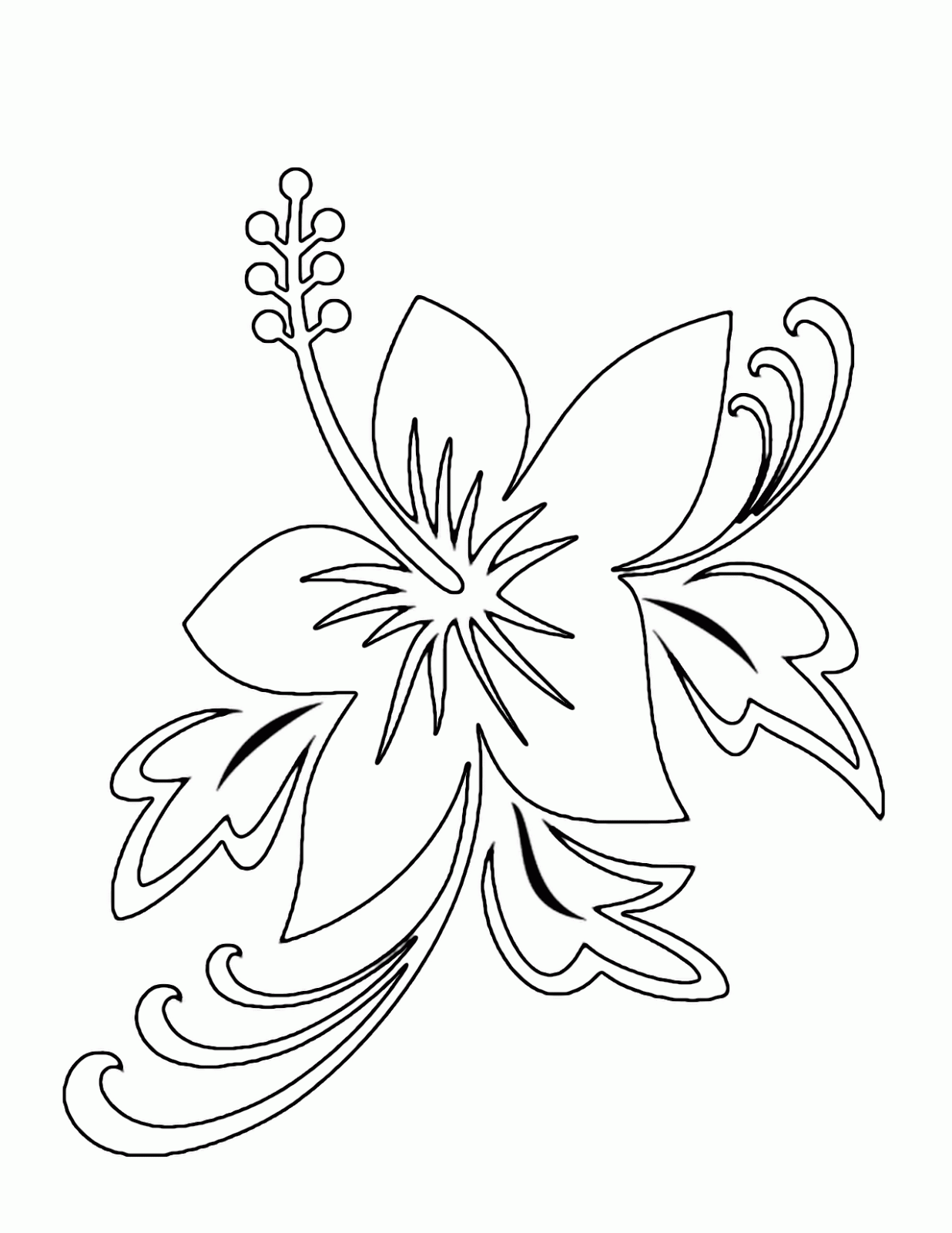 Hawaiian Flower Coloring Pages Coloring Home
