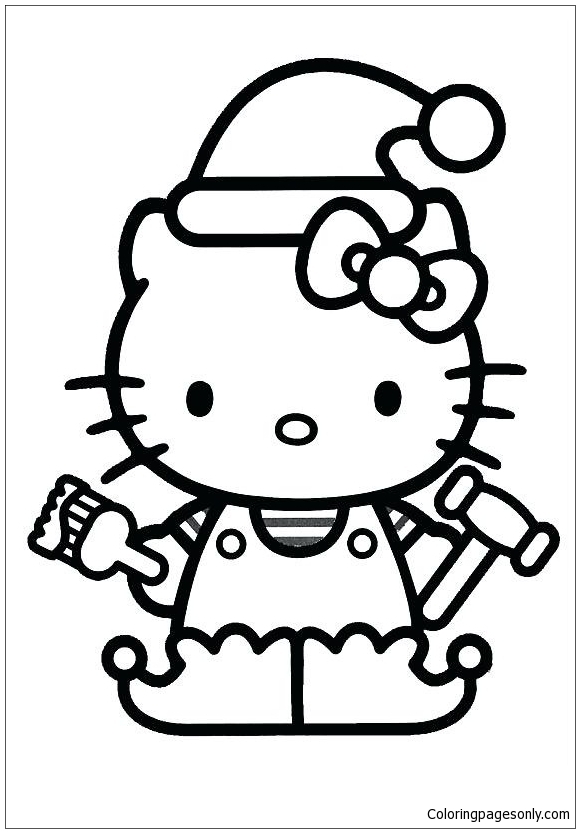 Hello Kitty Christmas 2 Coloring Pages Cartoons Coloring Pages 