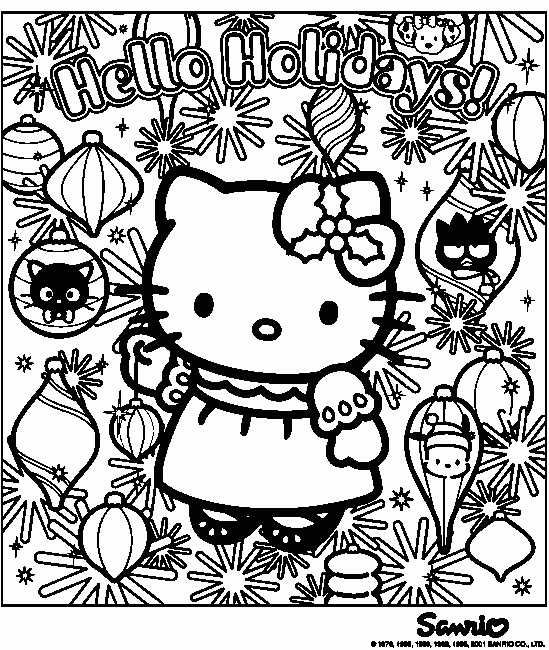 Hello Kitty Christmas Coloring Pages 1 Hello Kitty Forever