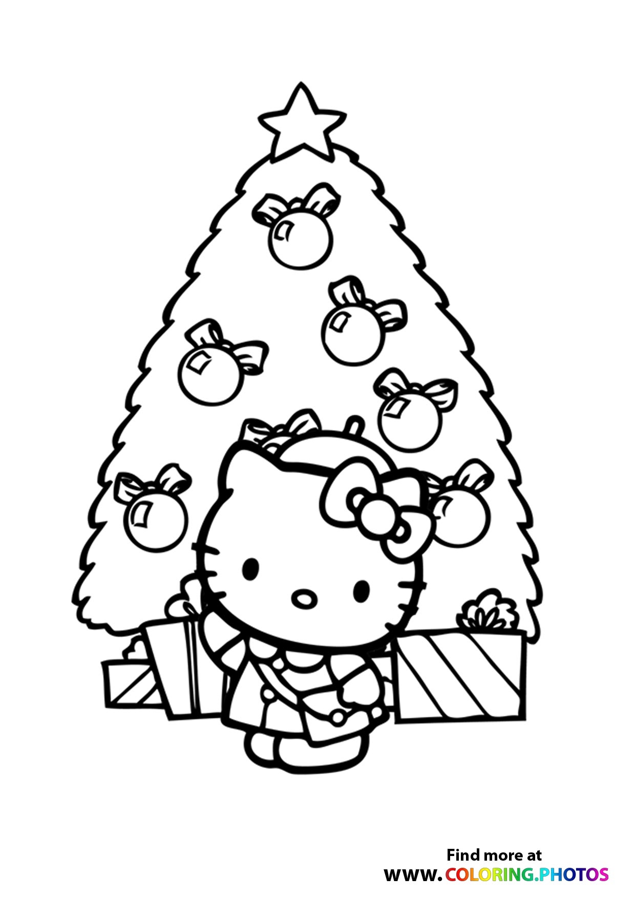 Hello Kitty Christmas Coloring Pages For Kids