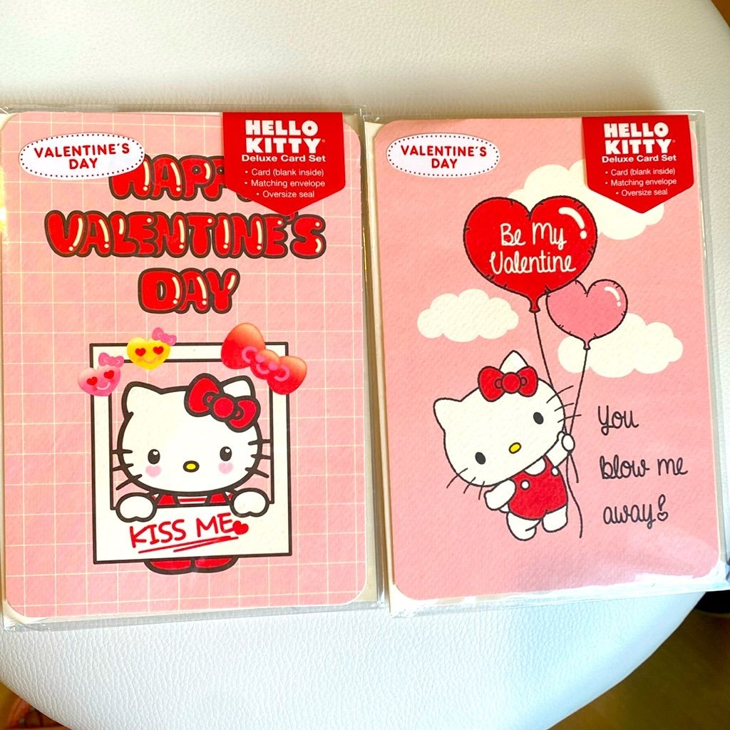 Hello Kitty Valentines Card Set Cat Valentine Hello Kitty Drawing