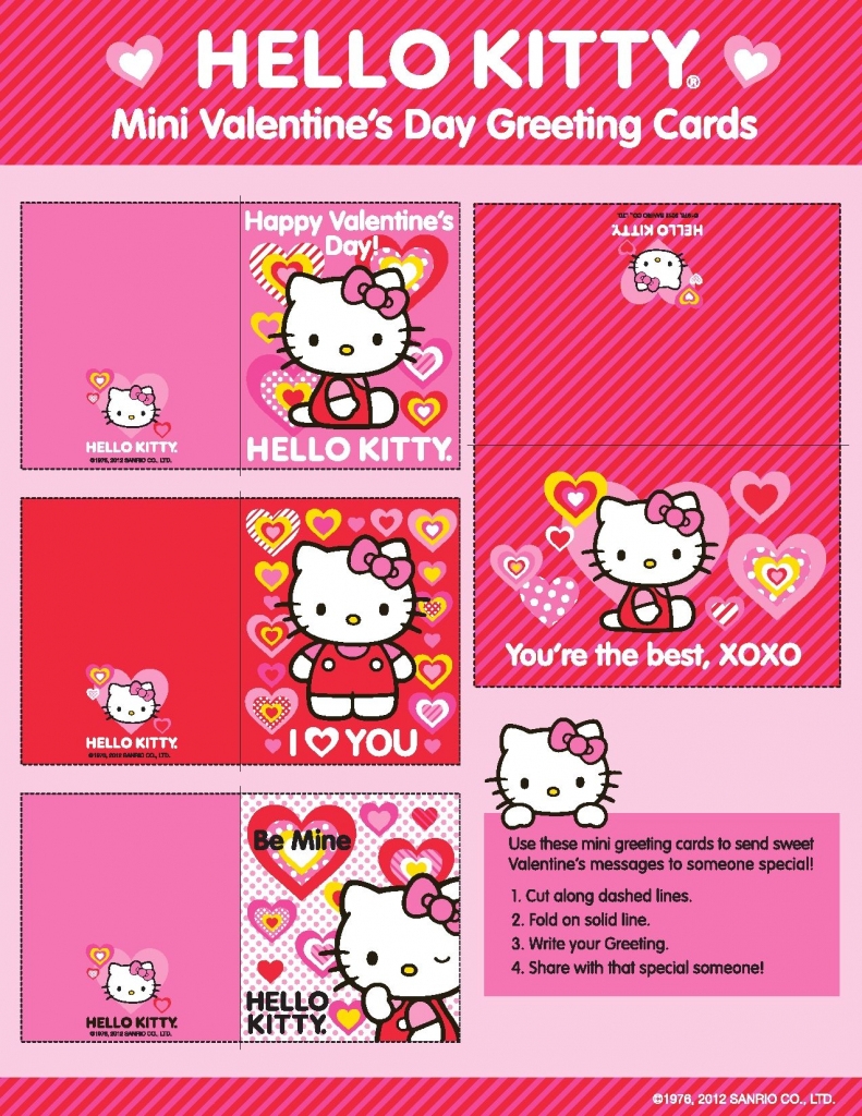 printable hello kitty valentines cards