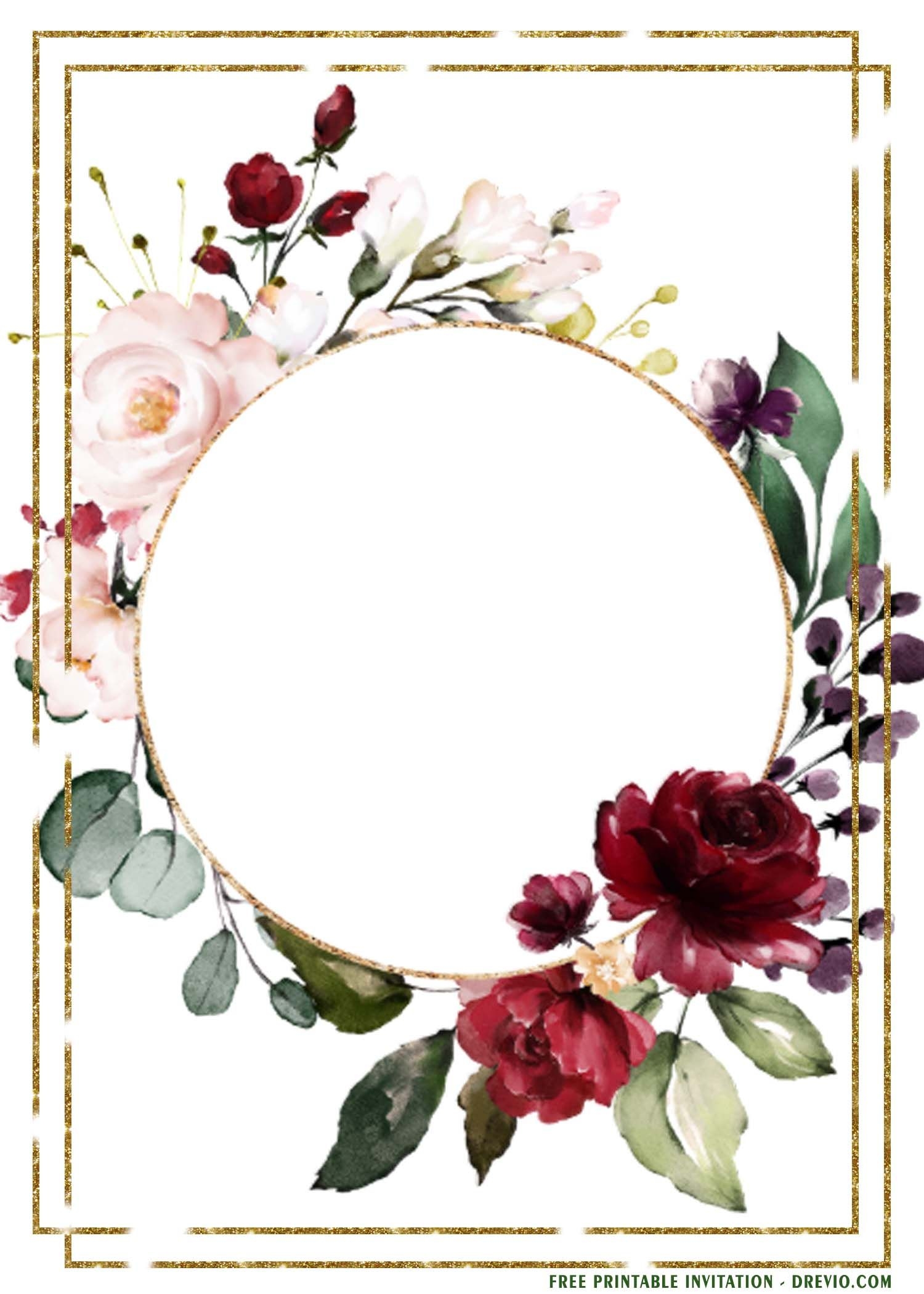 editable floral invitation template