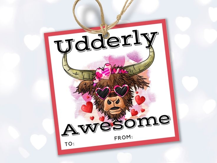 Highland Cow Valentines Printable Classroom Valentines Valentine