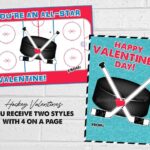 Hockey Valentines Kids Hockey Valentine Cards Printable Sports