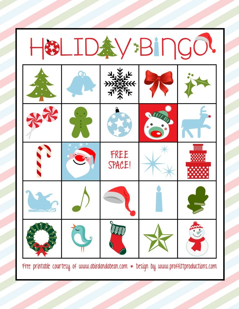 Holiday Bingo Christmas Bingo Clipart Printable Bingo Cards