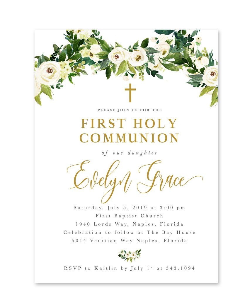editable holy communion invitation card template