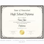 Homeschool Diploma Template Printable Fillable Form 2025