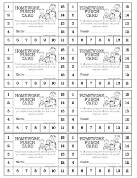 printable homework punch cards
