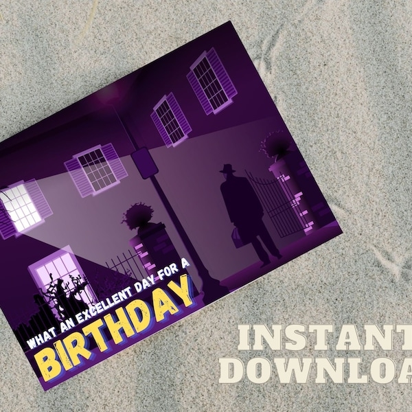 Horror Printable Birthday Card Etsy