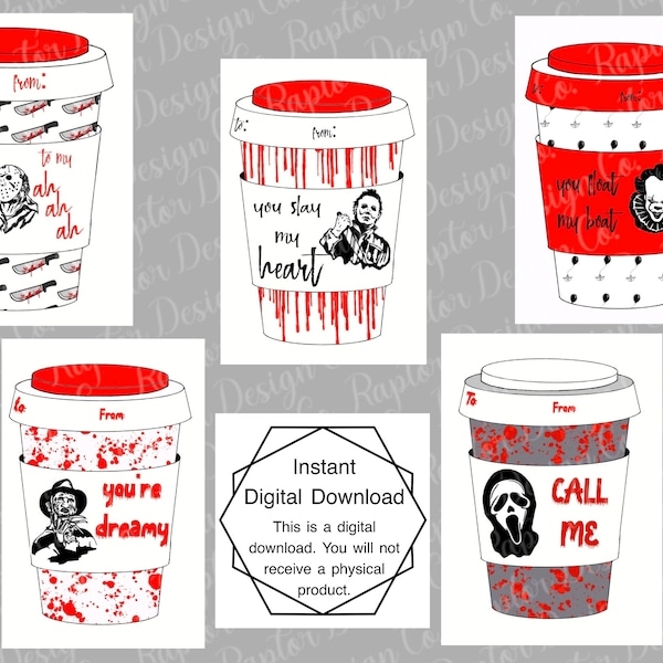 Horror Valentine Cards Etsy
