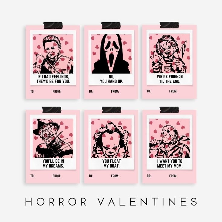 Horror Valentine Cards Scary Valentines Horror Characters Killer