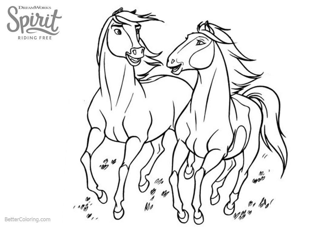 Horses From Spirit Riding Free Coloring Pages Free Printable Coloring