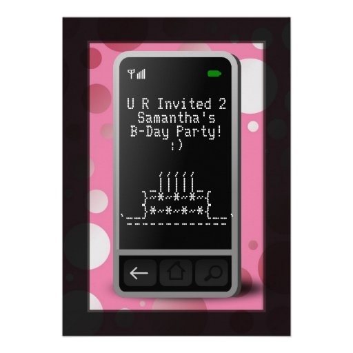 cell phone invitation templates