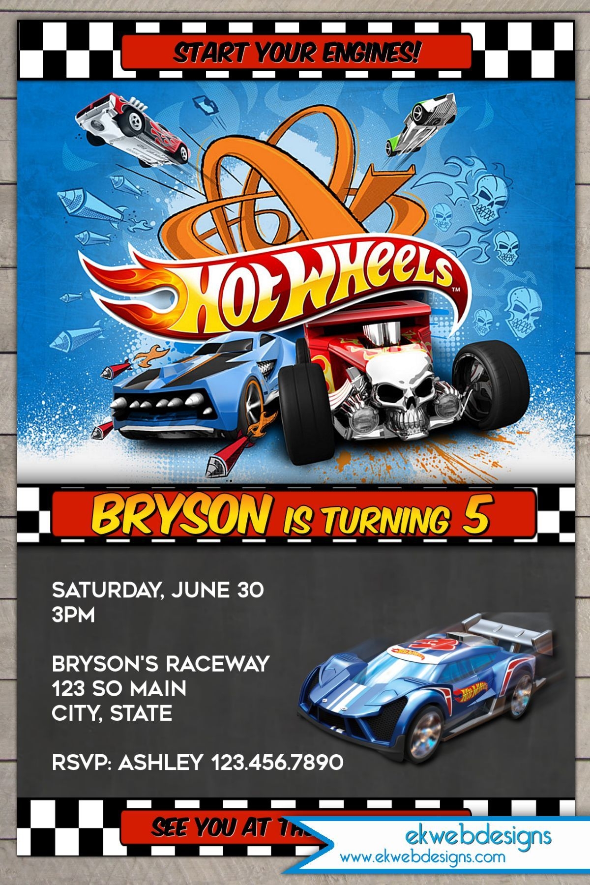 Hot Wheels Birthday Invitation Template Free