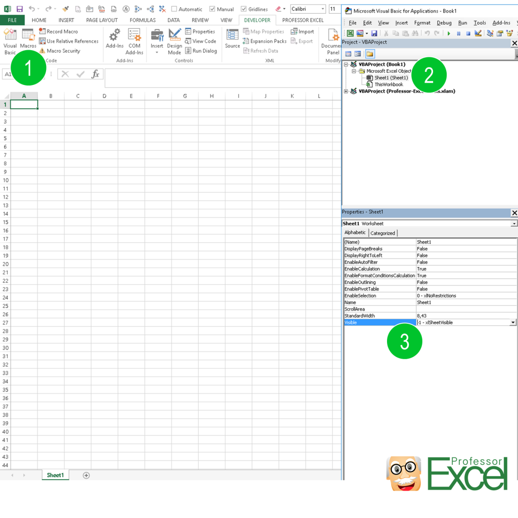 How To Unhide All Hidden 39 Very Hidden 39 Excel Sheets At Once