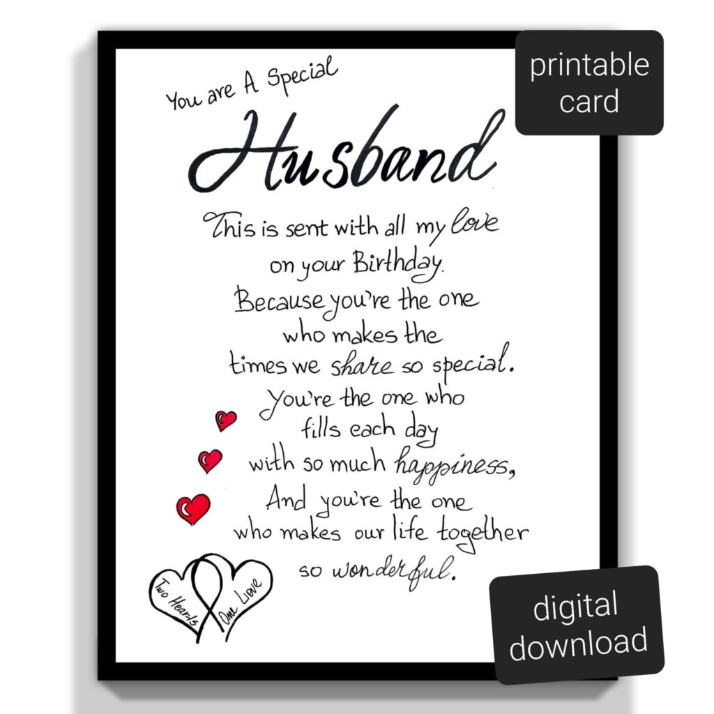 printable husband christmas card