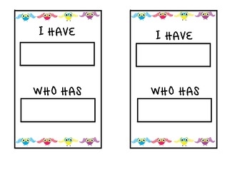 I Have Who Has Game Cards By Tips From A Teacher TpT