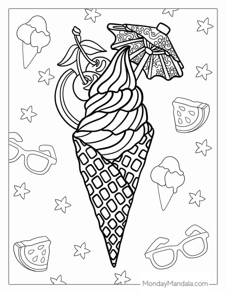 Ice Cream Cone Coloring Page Get Coloring Pages 53 OFF