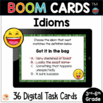 Idiom BOOM CARDS Digital Task Cards Worksheets Library