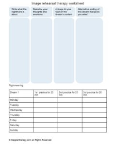 Image Rehearsal Therapy Worksheet HappierTHERAPY