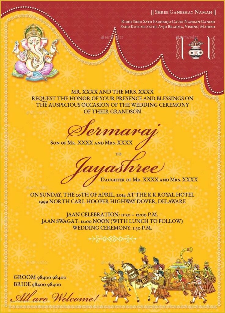 Indian Engagement Invitation Cards Templates Free Download Of Hindu