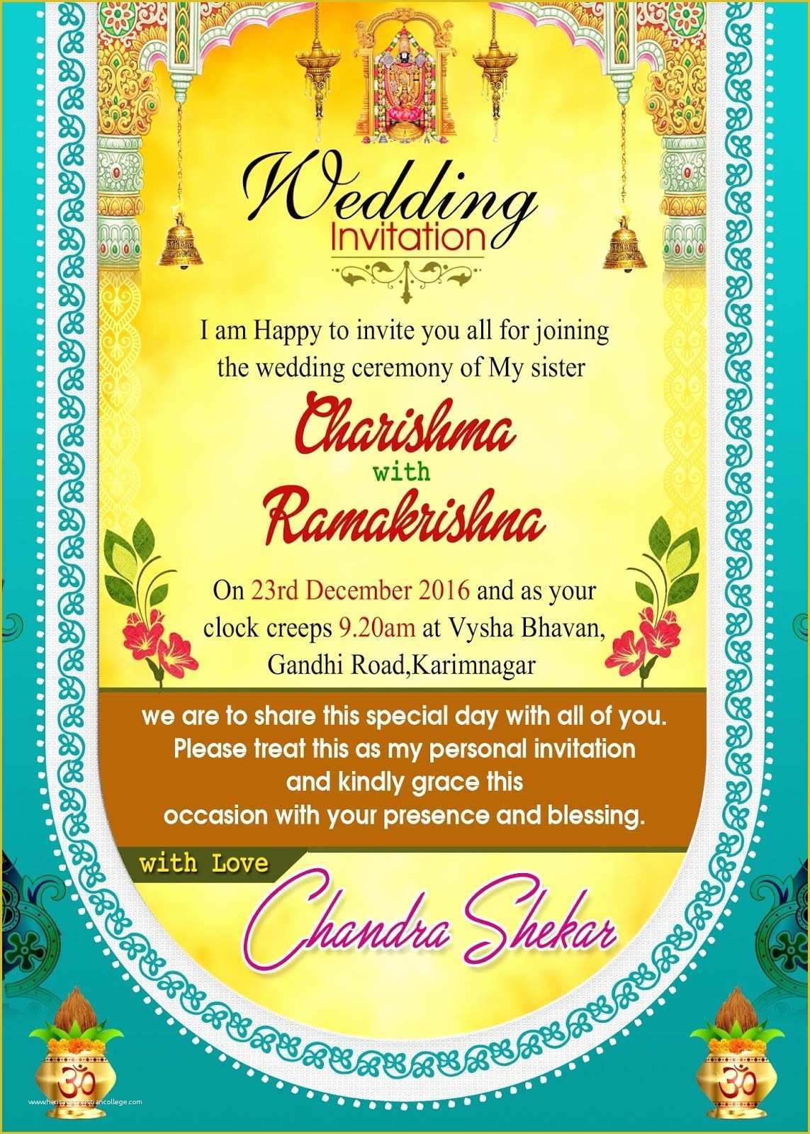 Indian Engagement Invitation Cards Templates Free Download Of Indian 