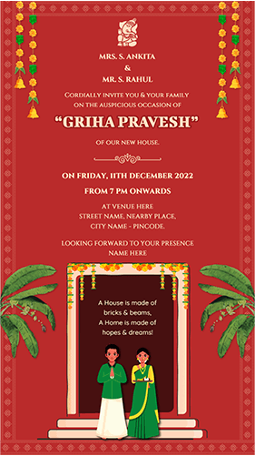 Indian Housewarming Invitation Template Happy Invites