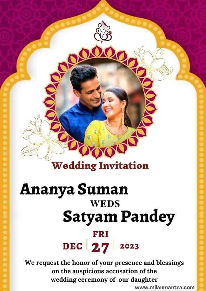 Indian Wedding Invitation Card Template Editable Infoupdate