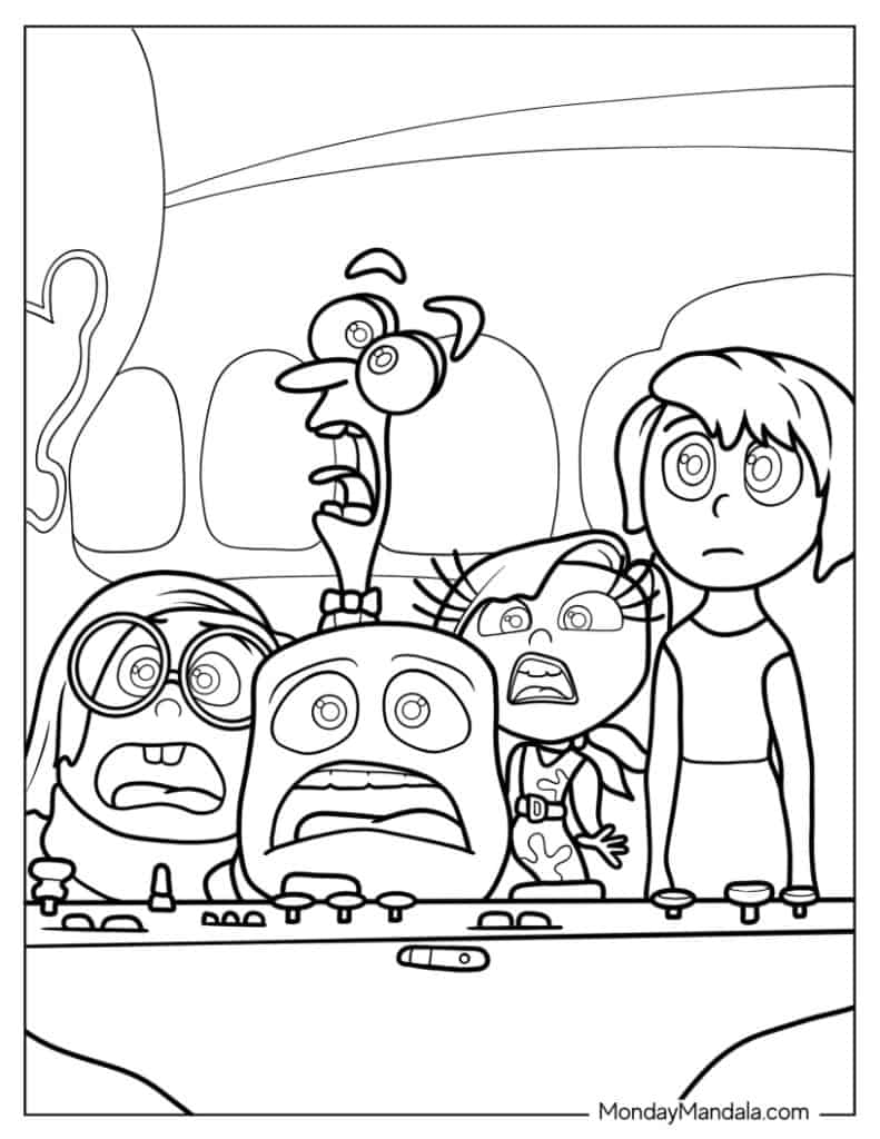 Inside Out 2 Coloring Pages Coloring Nation