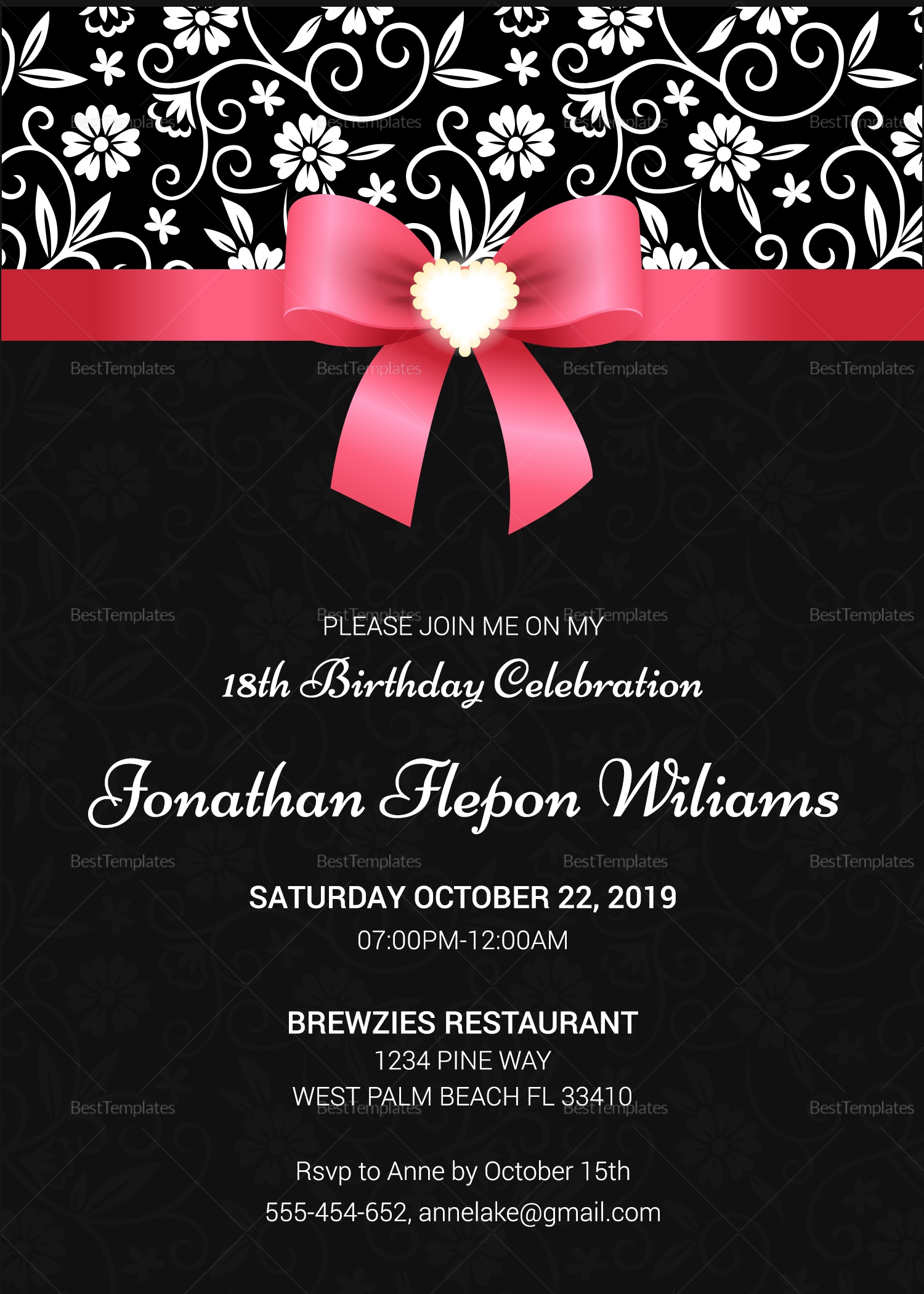 debut invitation template