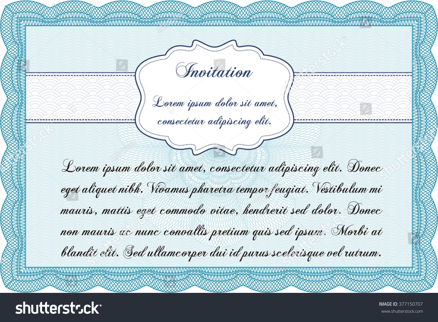 Invitation Template Detailed Easy Print Cordial Stock Vector Royalty 