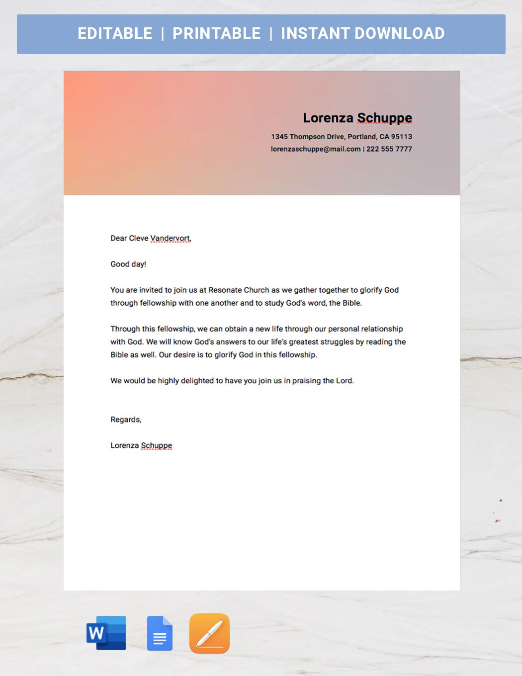 church event invitation templates