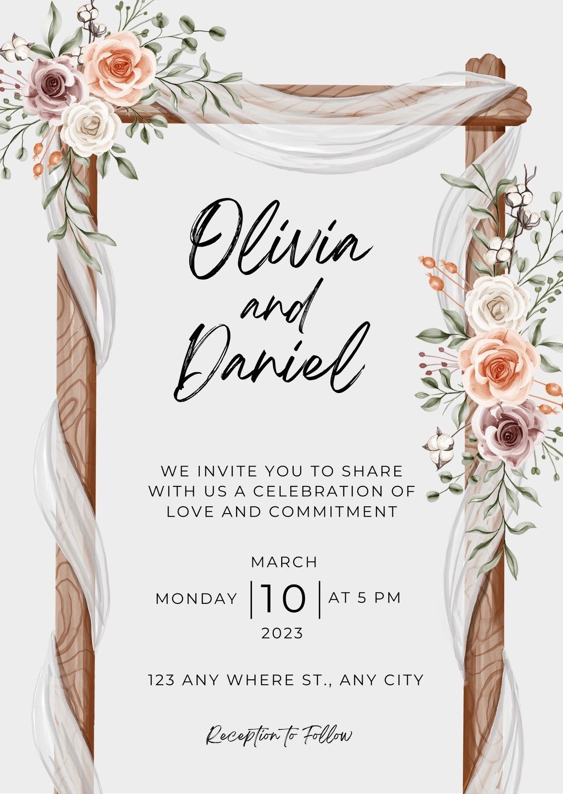 editable wedding invitation card template