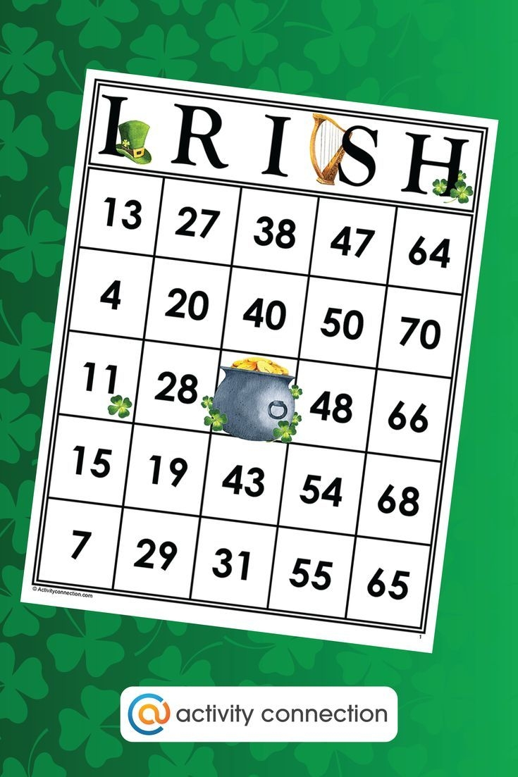 printable irish bingo cards