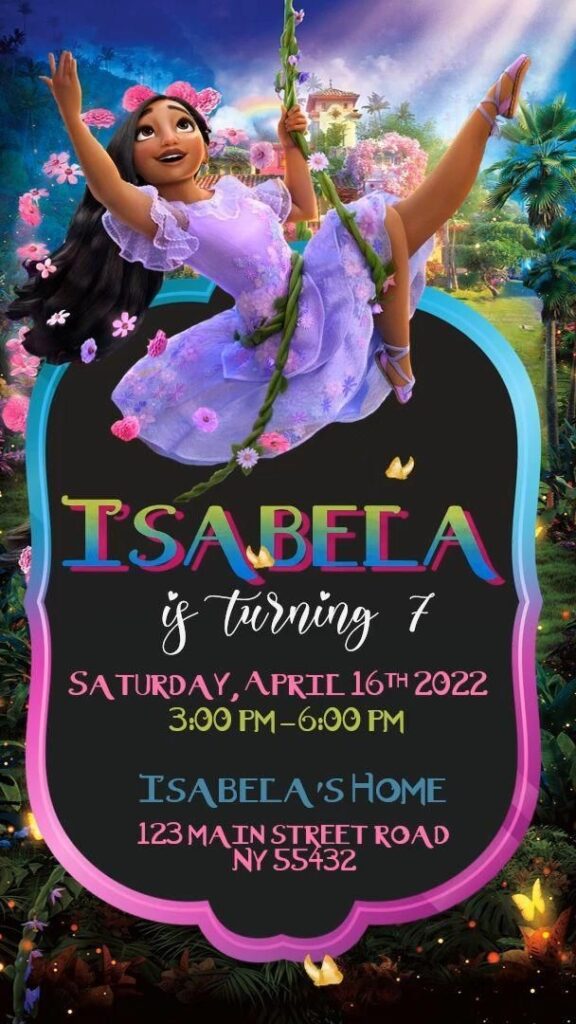Isabela Madrigal Encanto Birthday Invitation Encanto Party Invitation