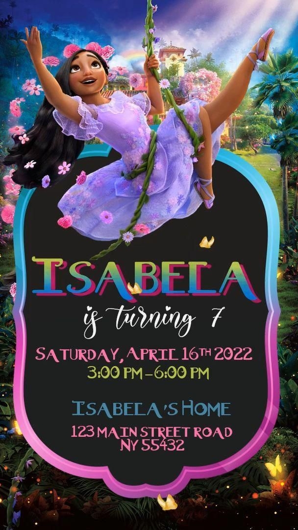 Isabela Madrigal Encanto Birthday Invitation Encanto Party Invitation 