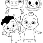 JJ With Cody And Other Cocomelon Characters Cocomelon Coloring Pages