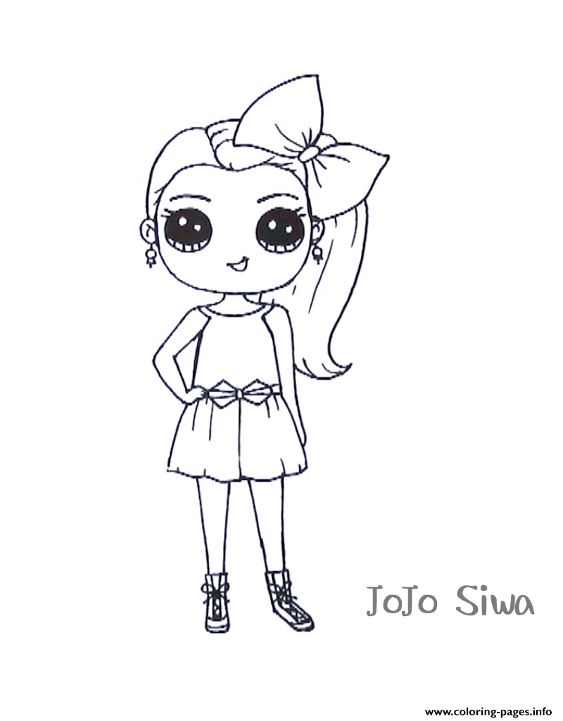 Jojo Siwa Cute Coloring Page Printable