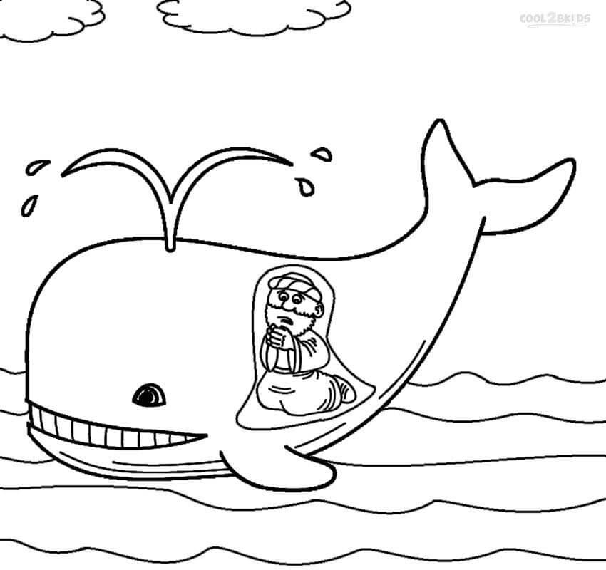 Jonah And Whale Coloring Page