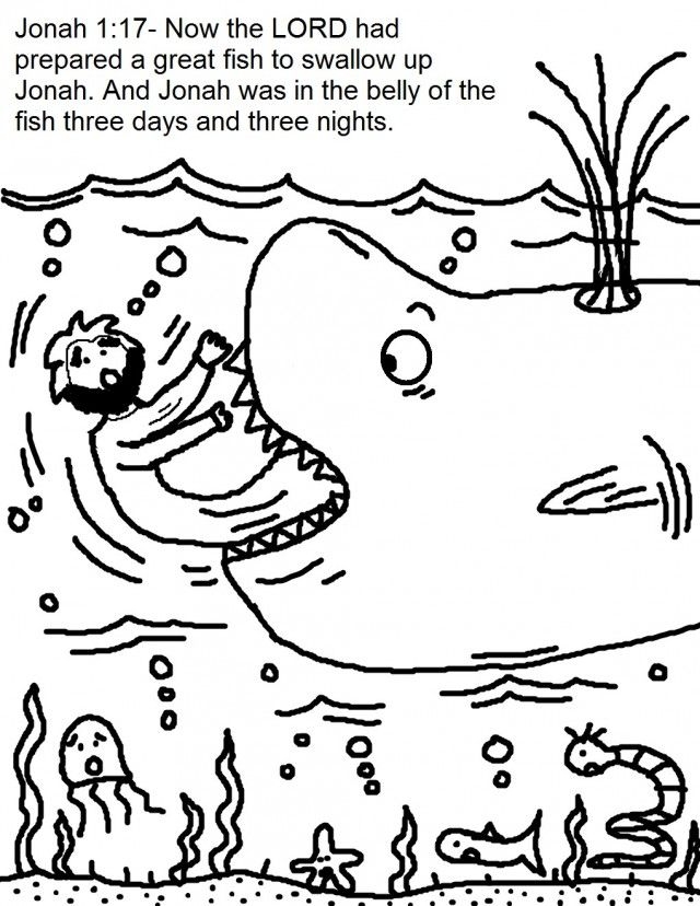 Jonah And The Whale Coloring Page Coloring Home