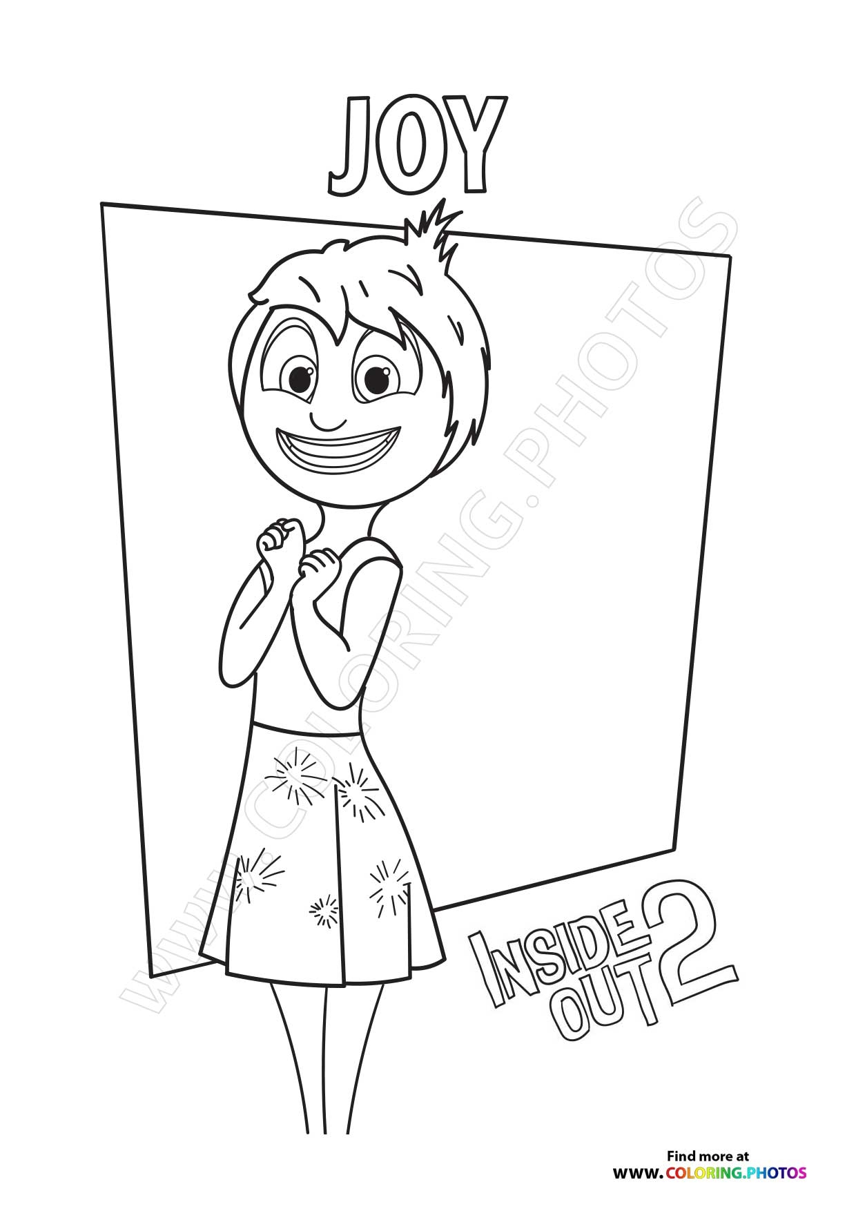 Joy Inside Out Coloring Page