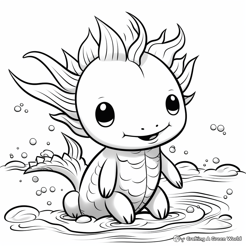 Kawaii Cute Axolotl Coloring Pages Factory Sale Rbk bm