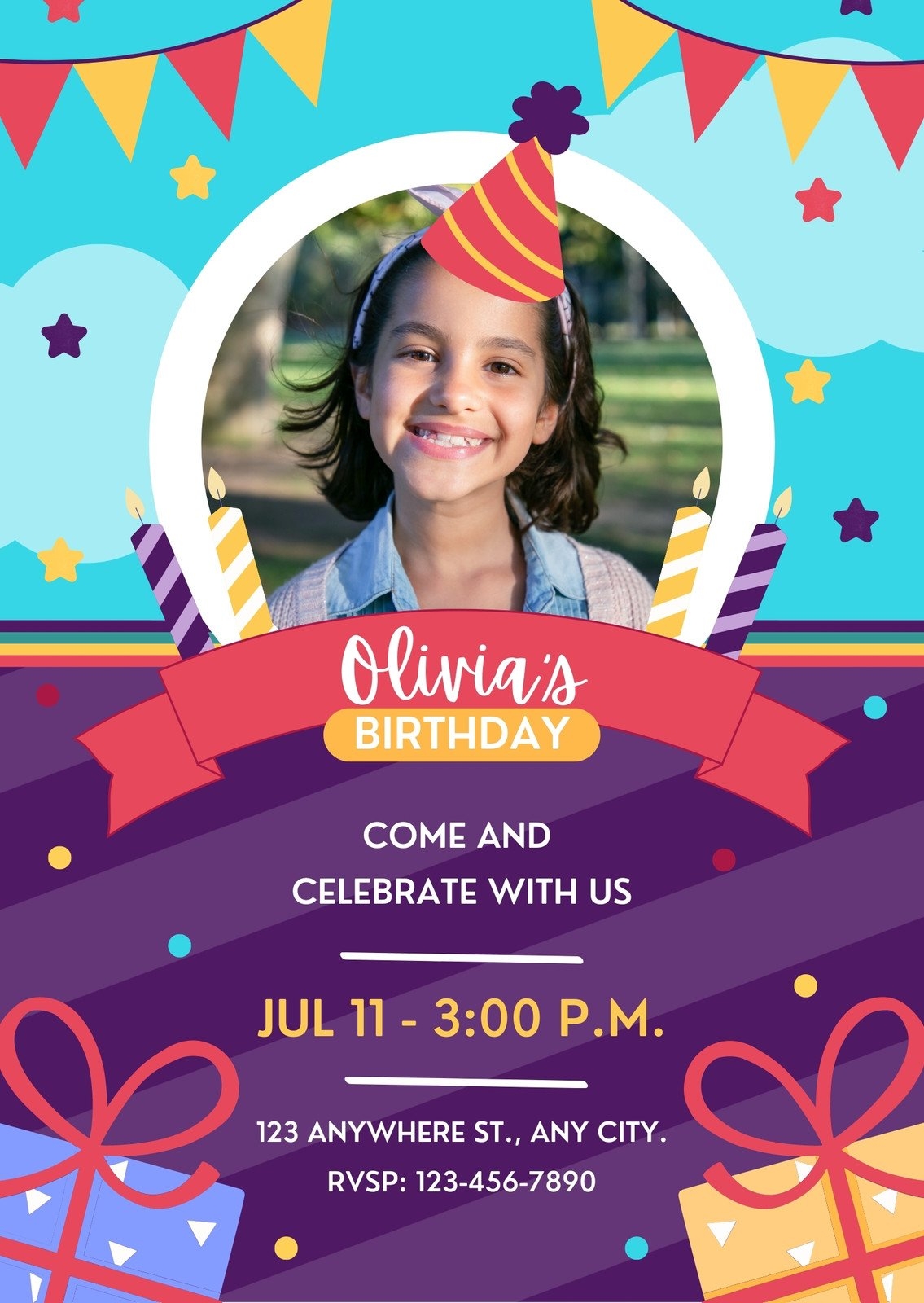Kids Birthday Invitation Template Printable Kids Birthday Invitation 