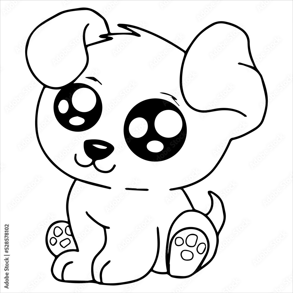 Kids Coloring Pages Cute Dog Character Vector Illustration Ai File And 